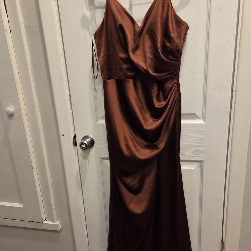 Revelry Chocolate Satin Maxi Dress